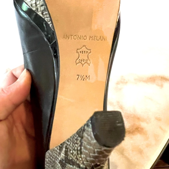 Antonio Melani Black Python Style Pumps Size 7.5 - Picture 5 of 9